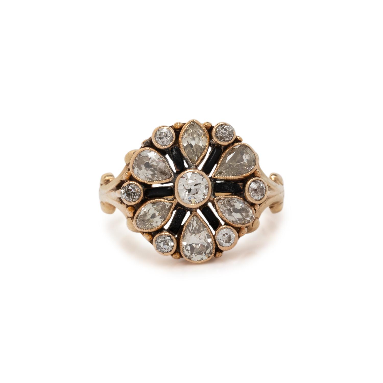 DIAMOND AND ENAMEL RING