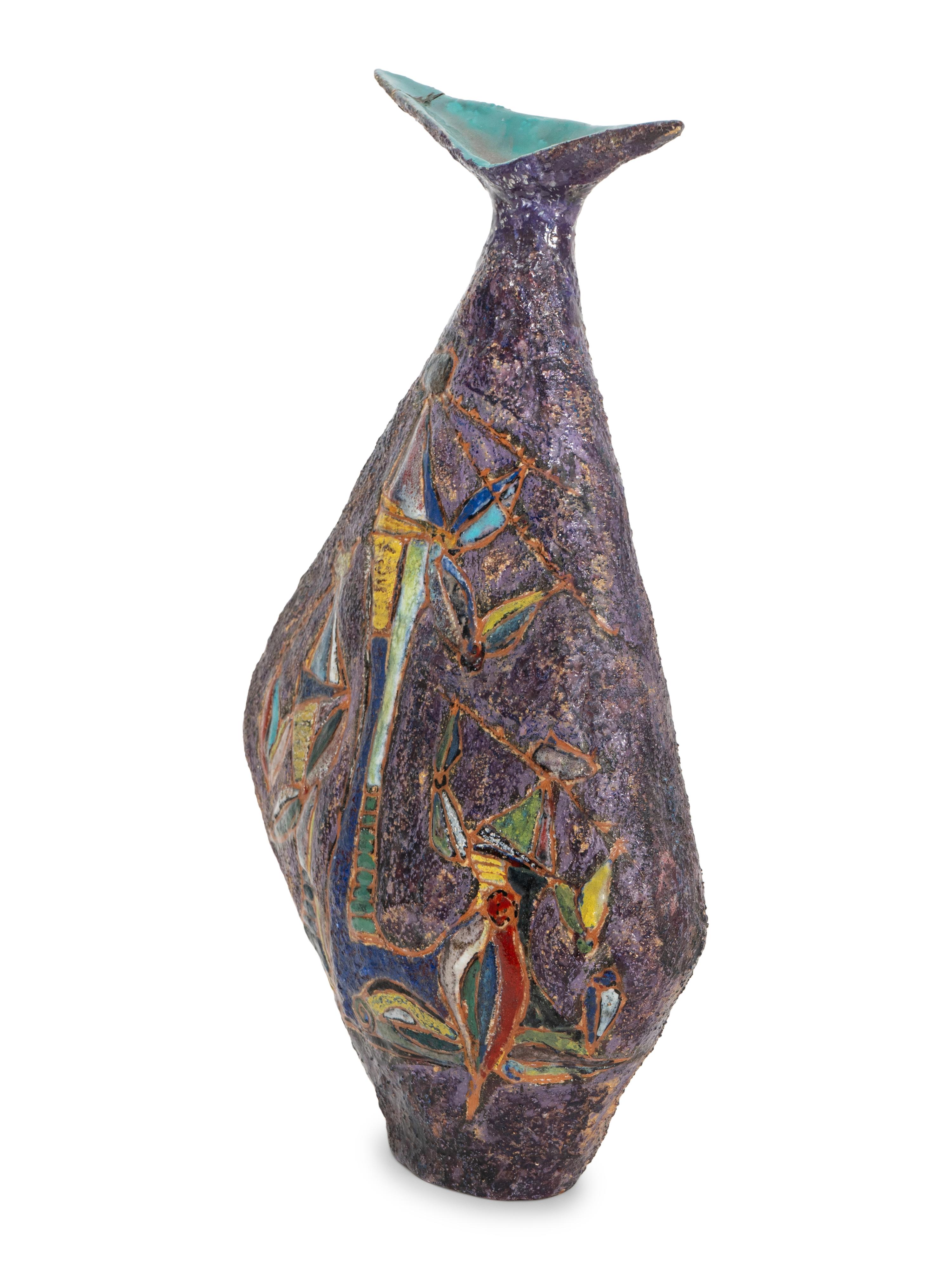 Marcello Fantoni (Italian, 1915-2011) Hand-Built and Glazed Earthenware Vase
