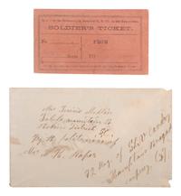 [CIVIL WAR -- CONFEDERACY]. A cover to the 2nd South Carolina Cavalry, "Hampton's Brigade" with an unused Soldier's Ticket.