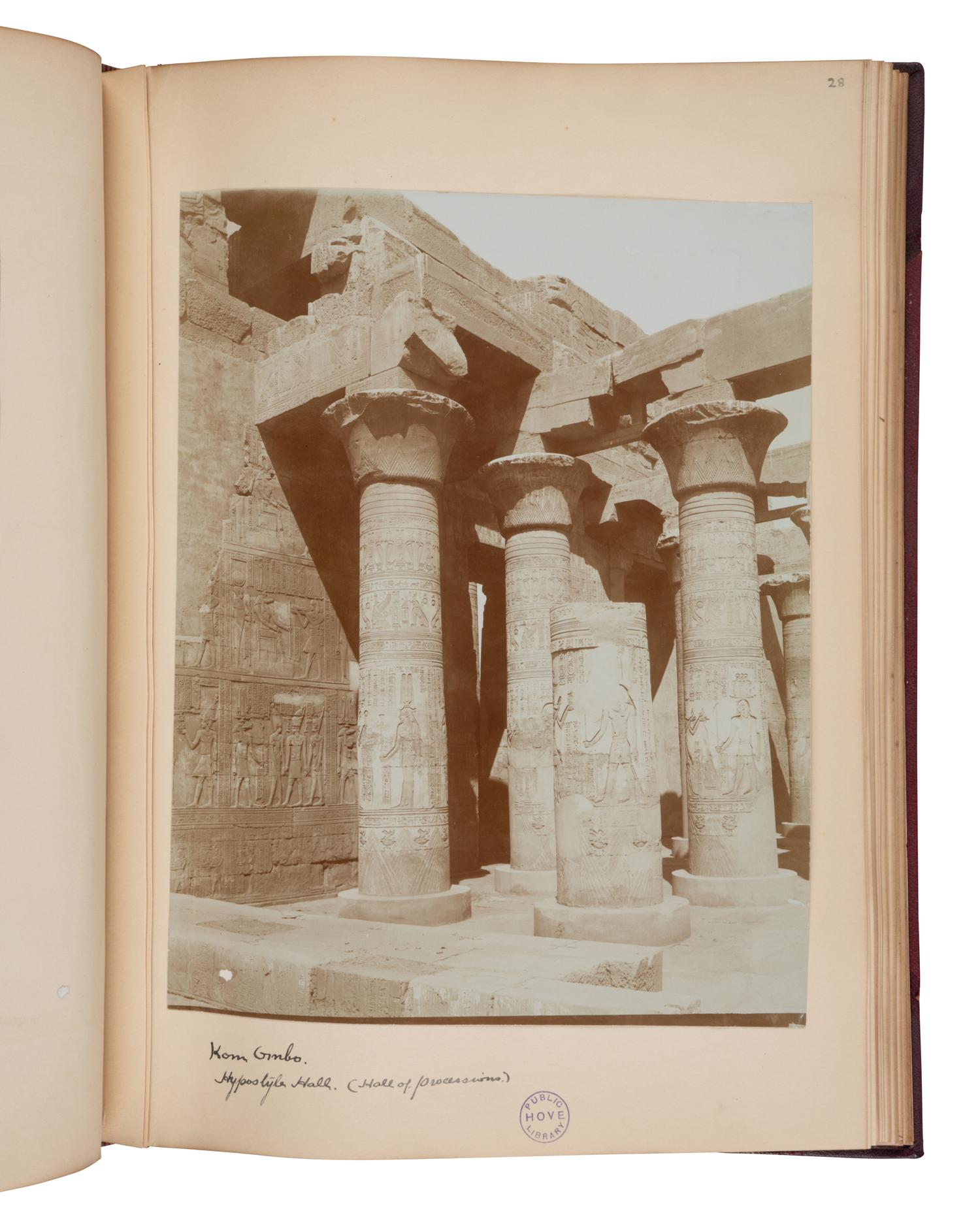 [TRAVEL & EXPLORATION - EGYPT]. A photograph album of Egyptian archaeological sites, ca 19th century.