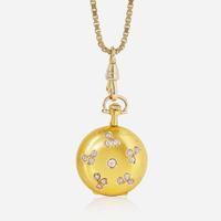 A 14K Yellow Gold and Diamond Pocket Watch