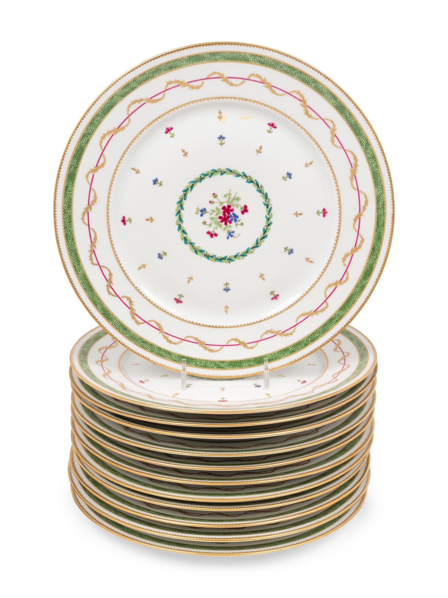 A Haviland Limoges Vieux Paris Porcelain Dinner Service Retailed by Tiffany and Co.