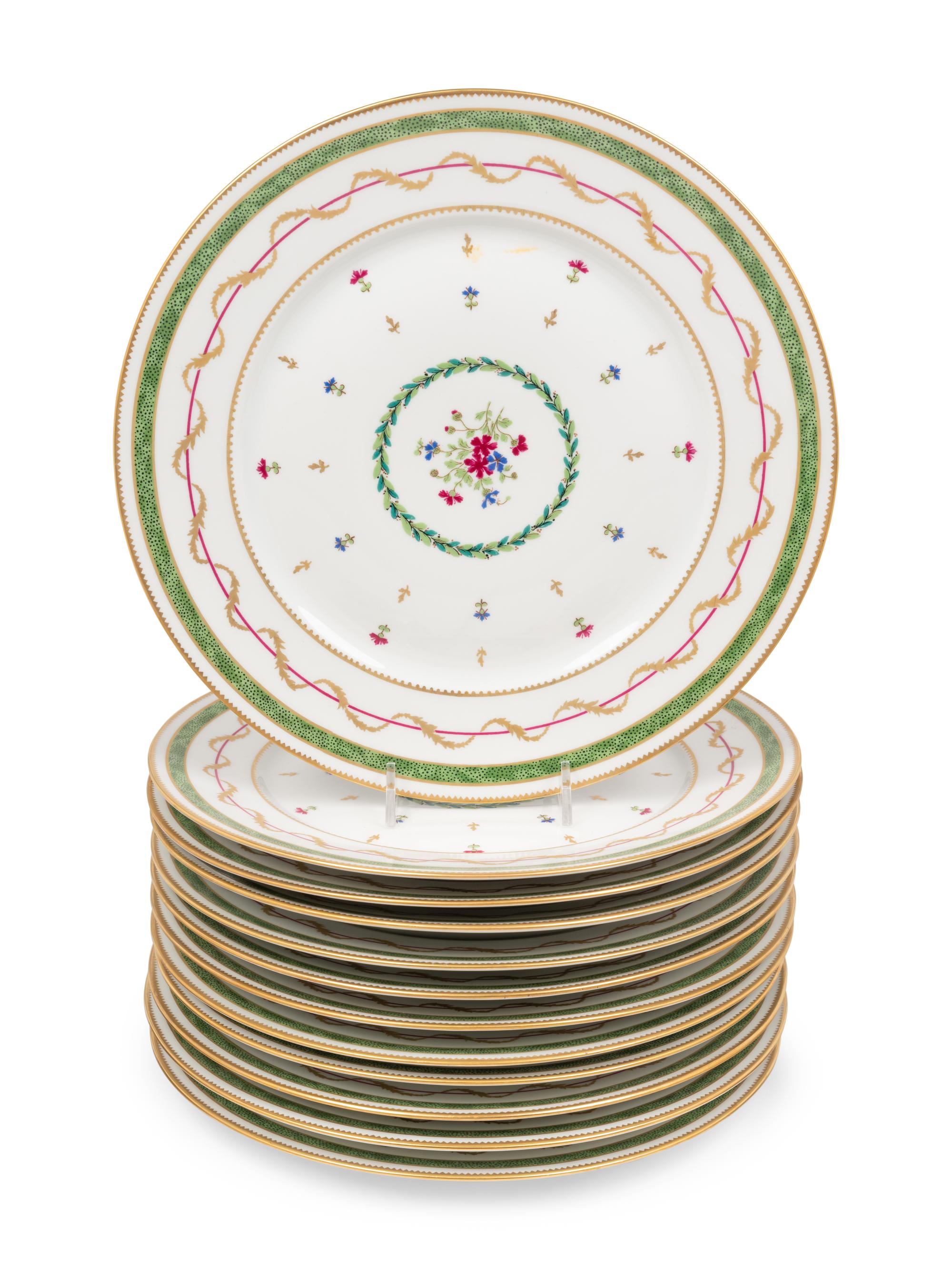 A Haviland Limoges Vieux Paris Porcelain Dinner Service Retailed by Tiffany and Co.