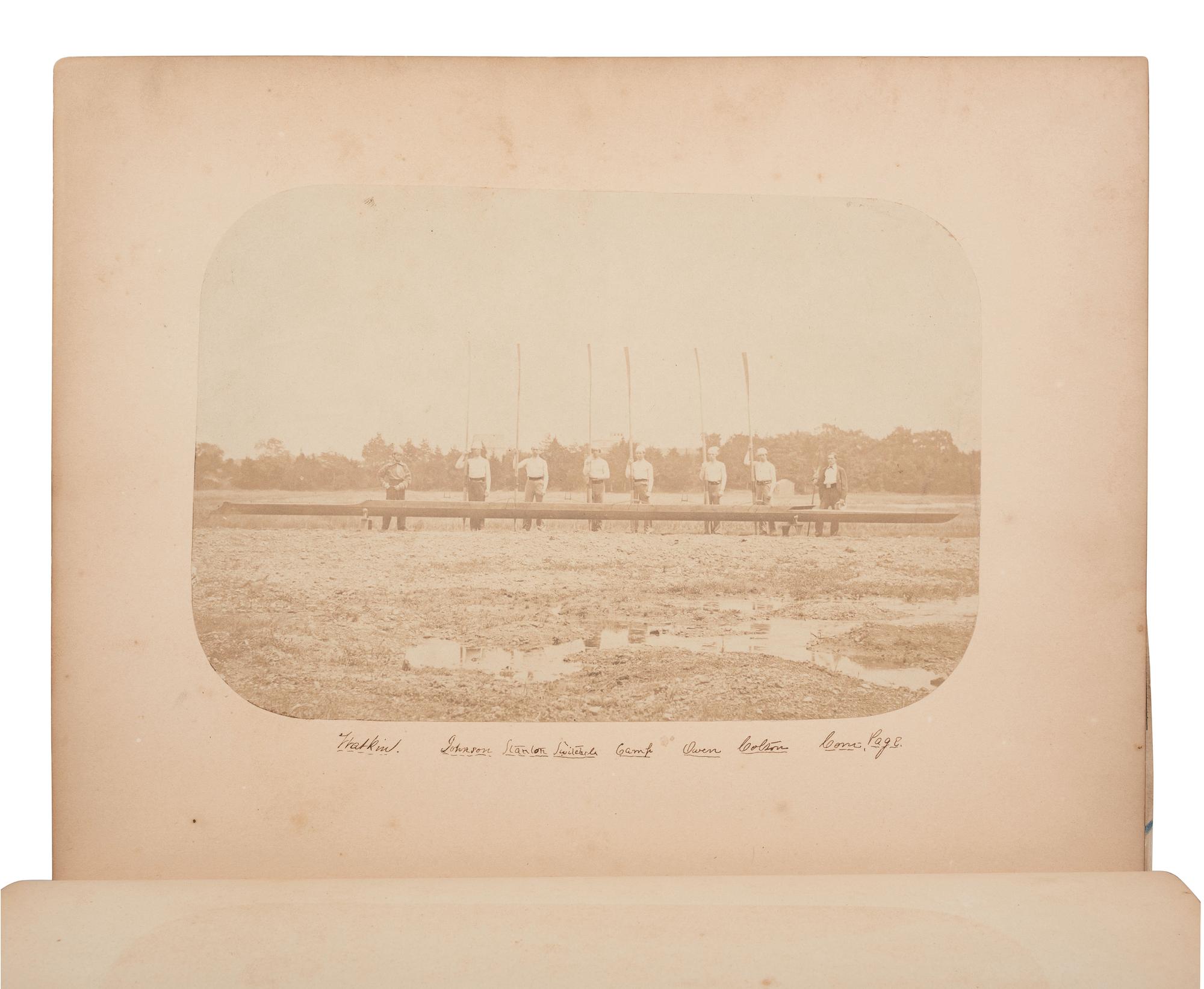 [EARLY PHOTOGRAPHY]. Trio of Yale albums, dated 1856, 1860, & 1868, ft. individual and group portraits, scenes around campus, and inscriptions from classmates incl. many soldiers.