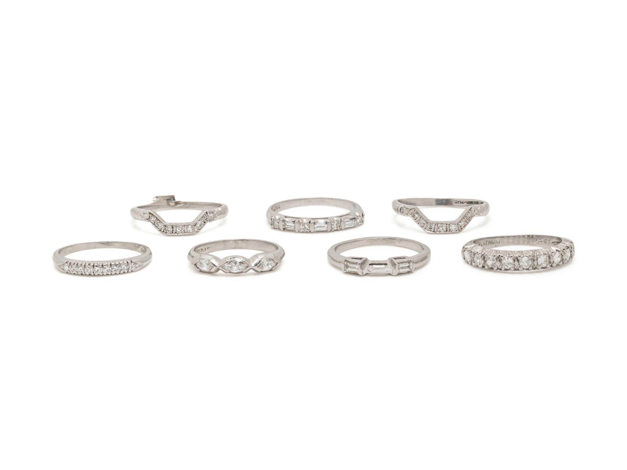 COLLECTION OF STACKING DIAMOND RINGS
