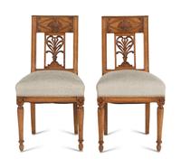 A Pair of Charles X Fruitwood Side Chairs