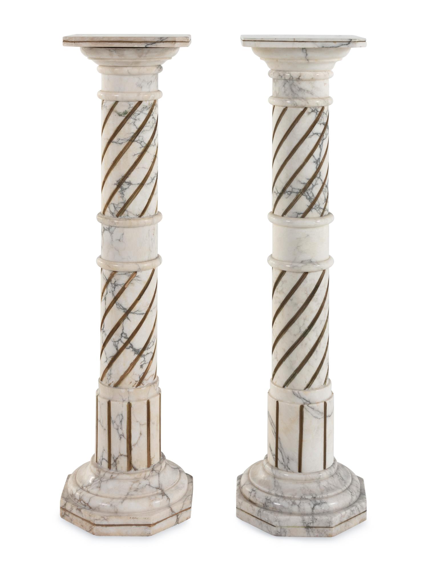 A Pair of Marble Pedestals