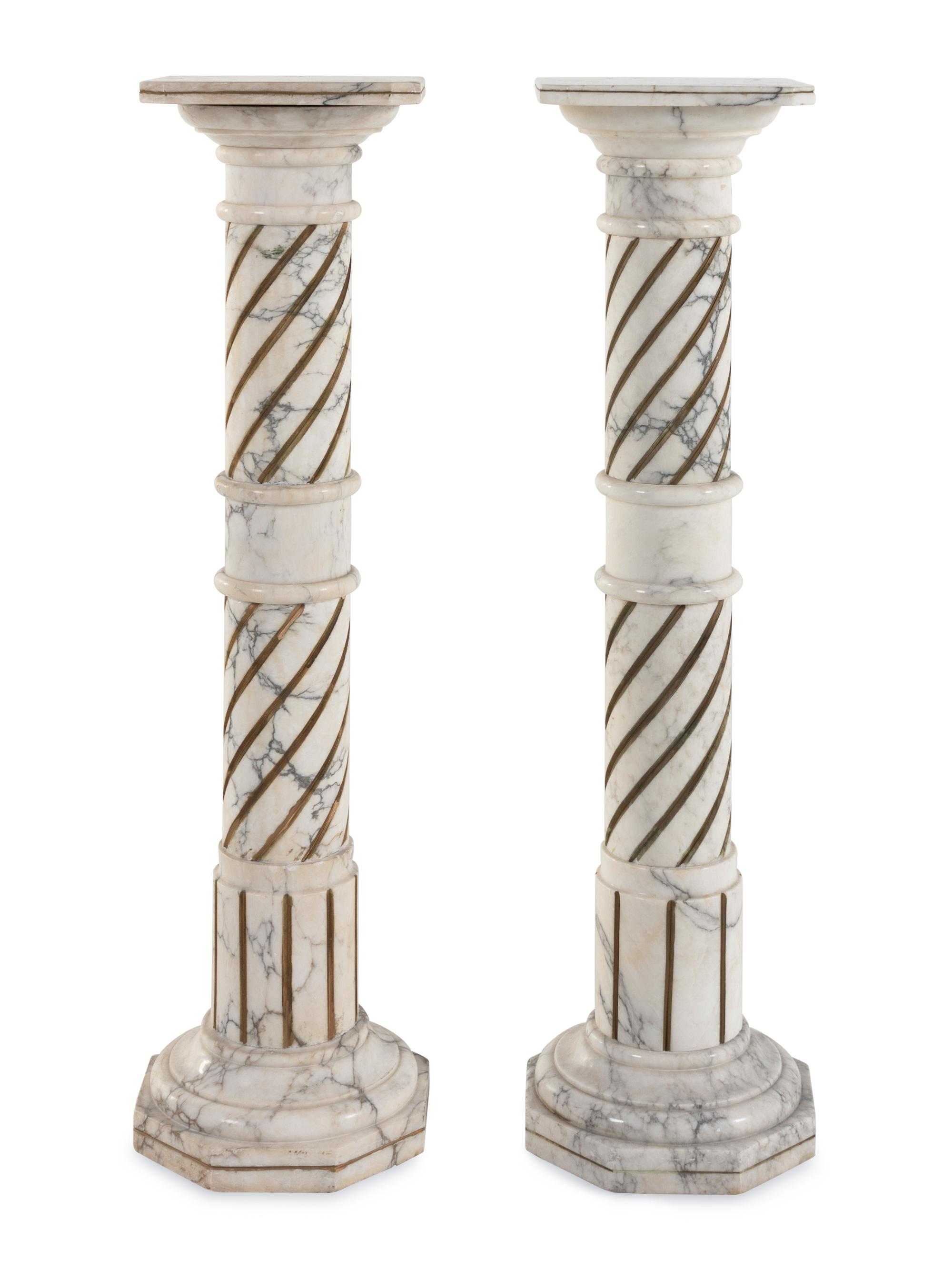 A Pair of Marble Pedestals