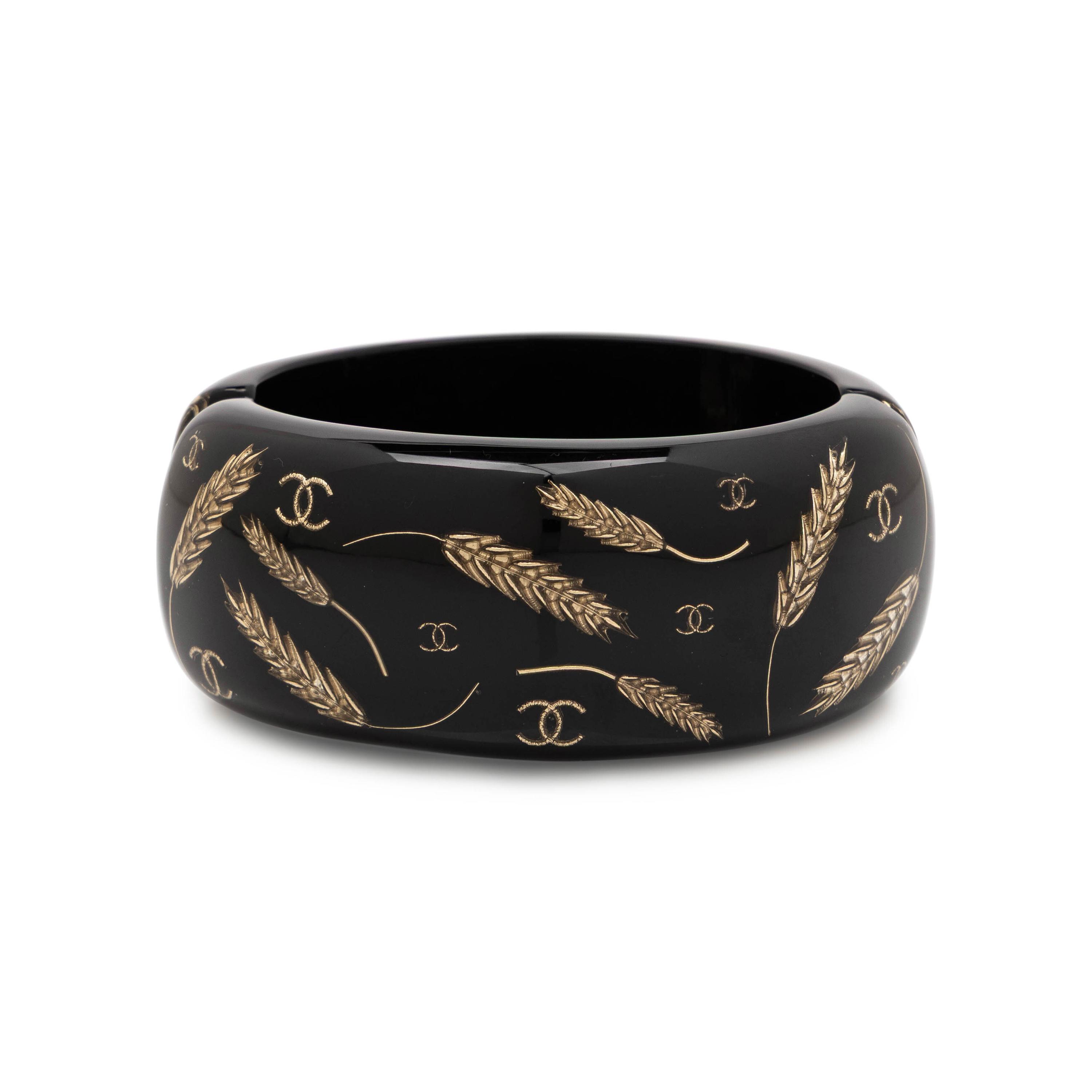 Chanel, CC Wheat Resin Cuff Bracelet