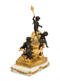 A Raingo Frères Monumental Gilt Bronze Chariot Clock
