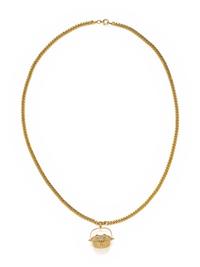 YELLOW GOLD AND DIAMOND NANTUCKET BASKET PENDANT/NECKLACE