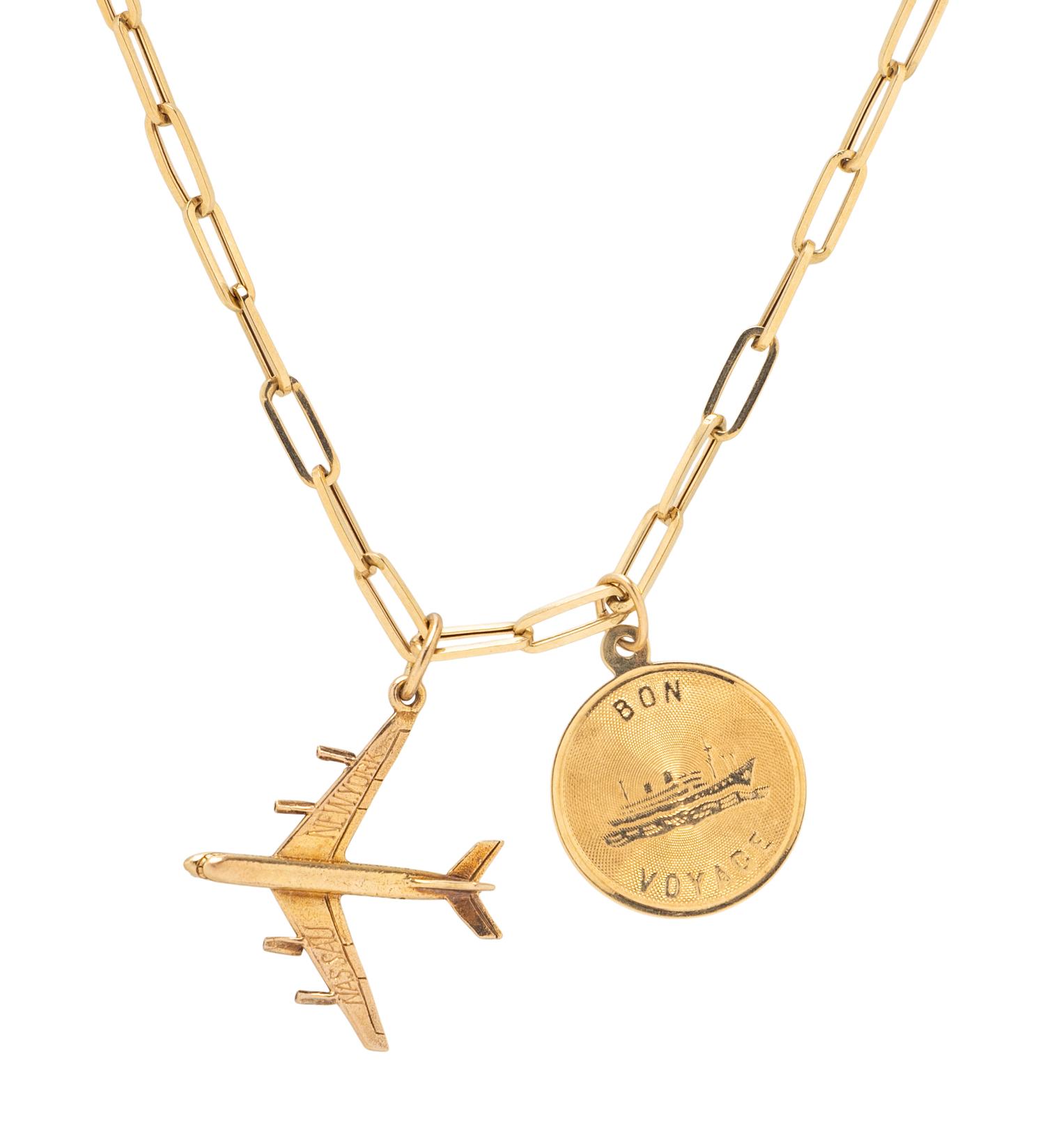 YELLOW GOLD NECKLACE AND CHARMS
