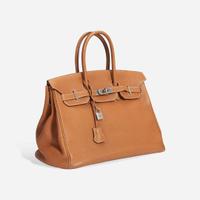 An Hermès Caramel Leather Palladium Hardware Birkin 35 2007
