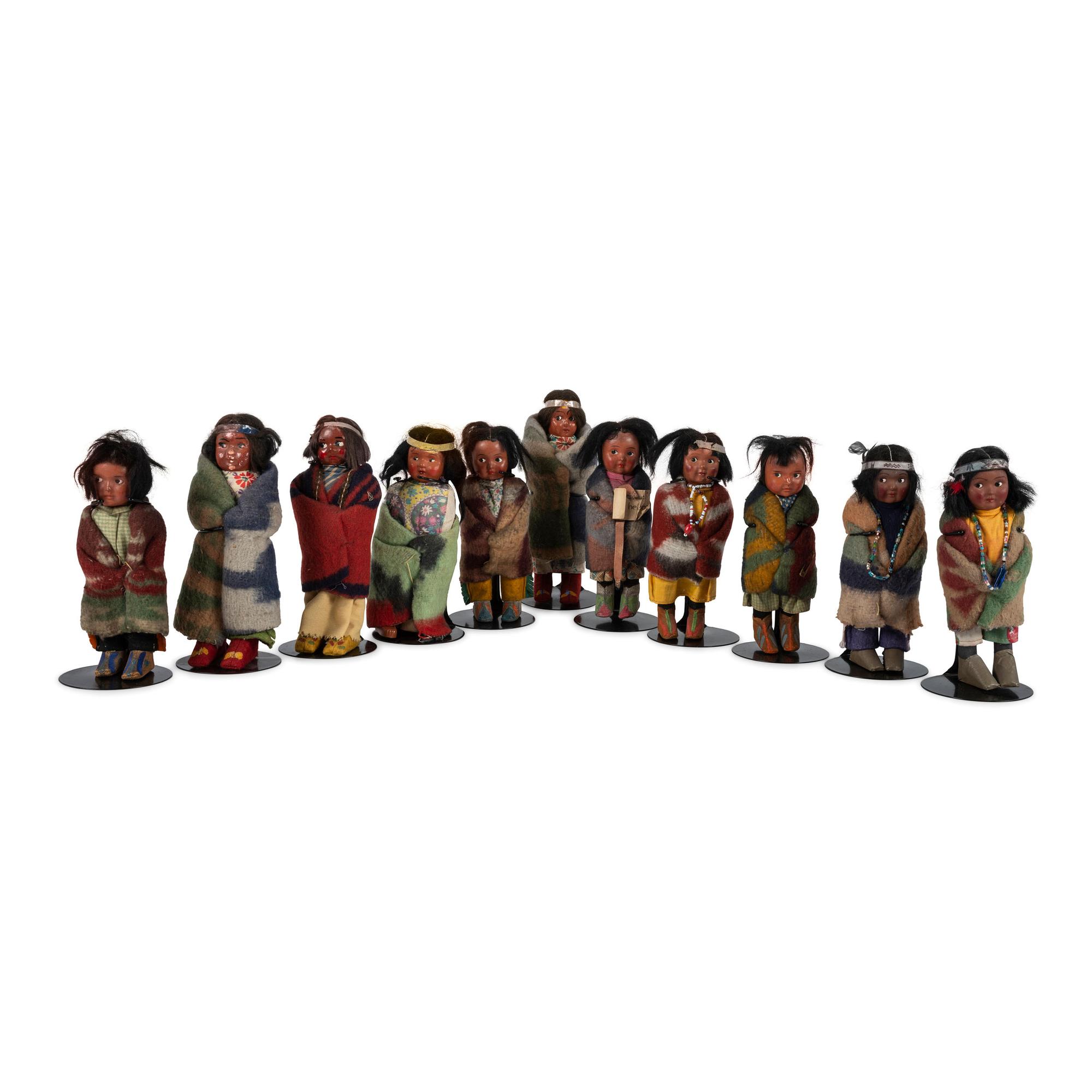 Group of Skookum Dolls, PLUS