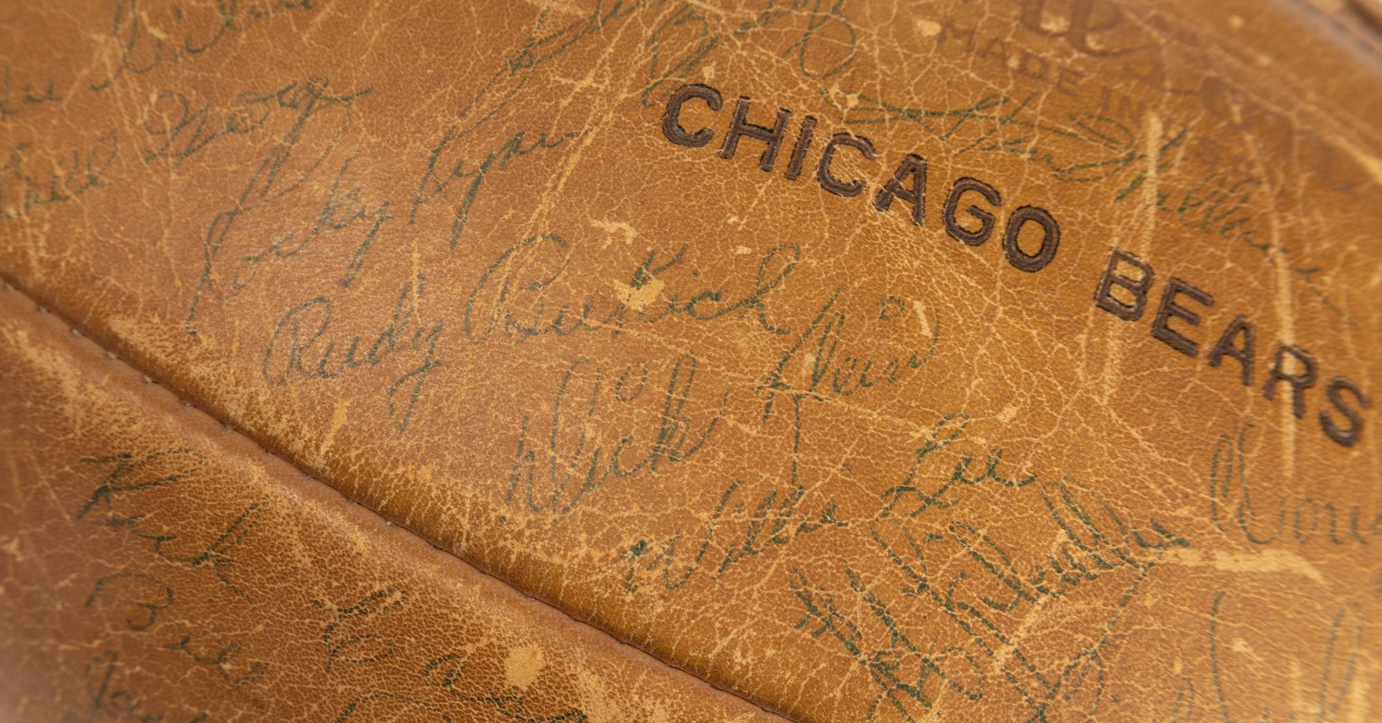 A 1958 Chicago Bears Team Signed Football Featuring Wille Gallimore, Chuck Howley, Bill George and Doug Atkins (Beckett Authentication Services Letter)