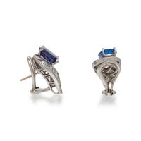 PLATINUM, TANZANITE, AND DIAMOND EARRINGS