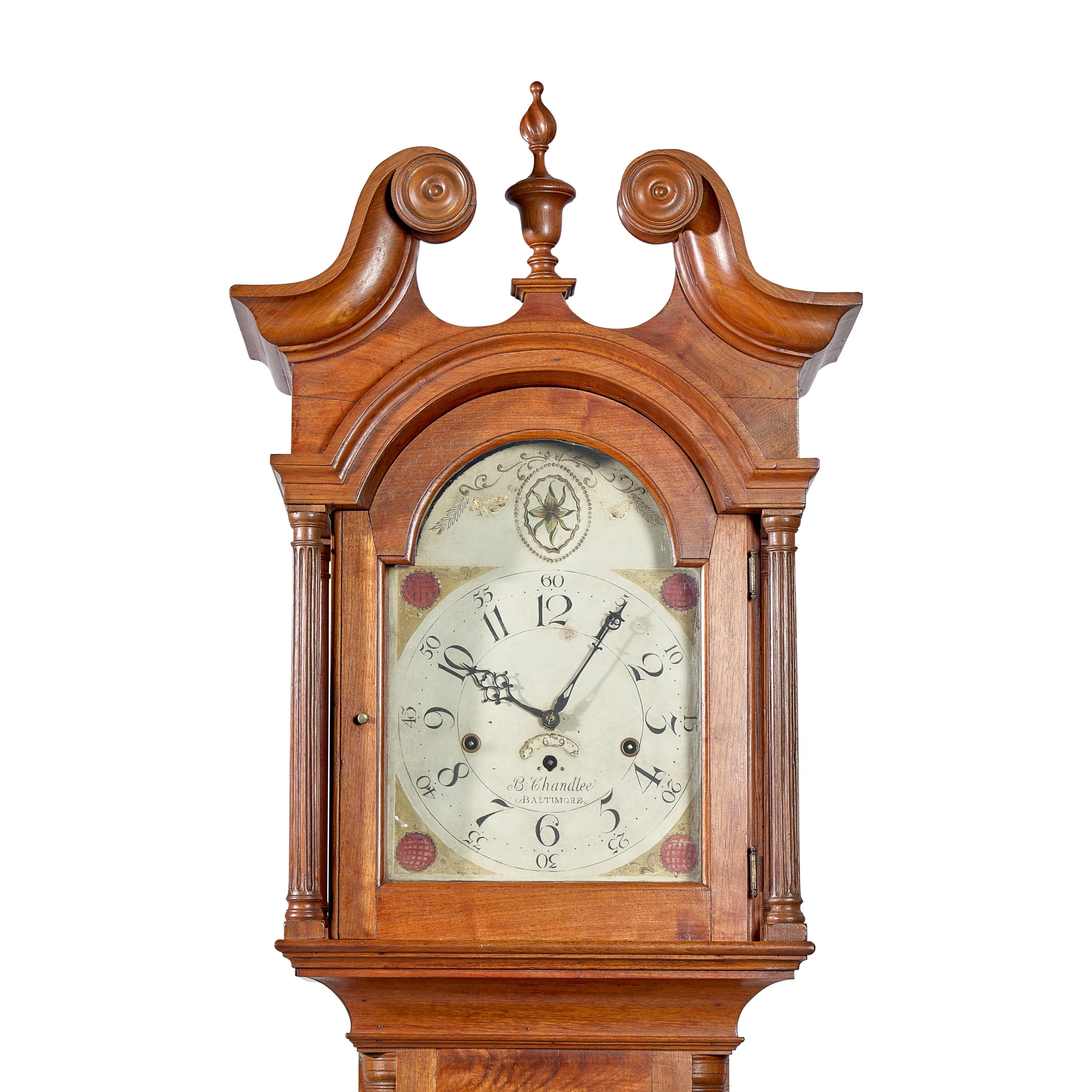 A Southern Federal Walnut Tall Case Clock