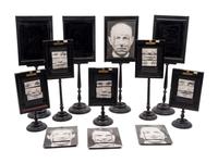 A Set of Nine Photographic Portraits Mounted on Ebonized Stands