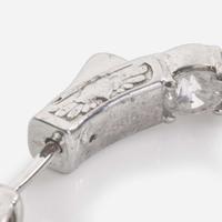 A Pair of 14K White Gold and Diamond Hoop Earrings