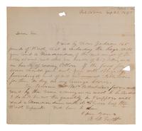 [ENSLAVEMENT]. Letter mentioning the "overseer at Mrs. Robert Lee's farm." Oakwood, [VA] 1843.