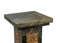 A Pair of Continental Gilt Bronze Mounted Marble Pedestals