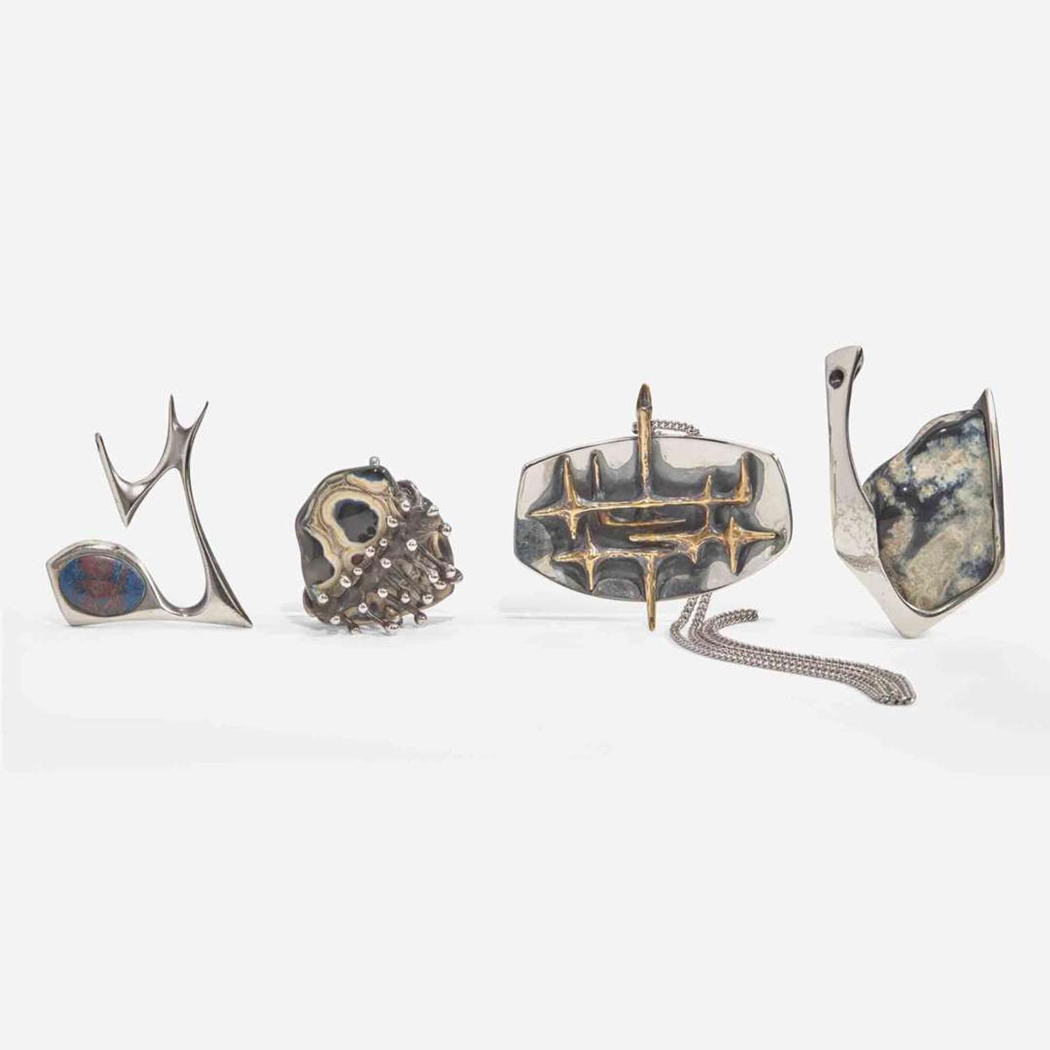 Donald Wright (American, 1930-2012) Group of Four Pendants, USA, circa 1960s