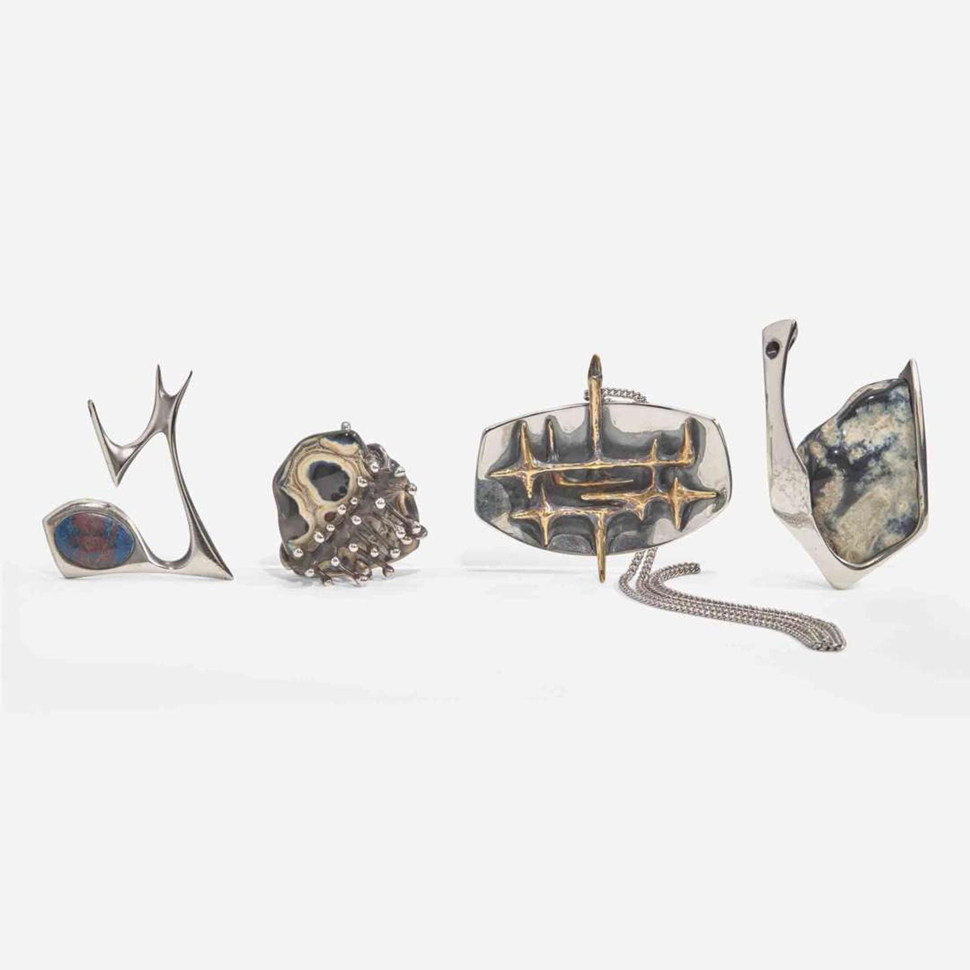 Donald Wright (American, 1930-2012) Group of Four Pendants, USA, circa 1960s