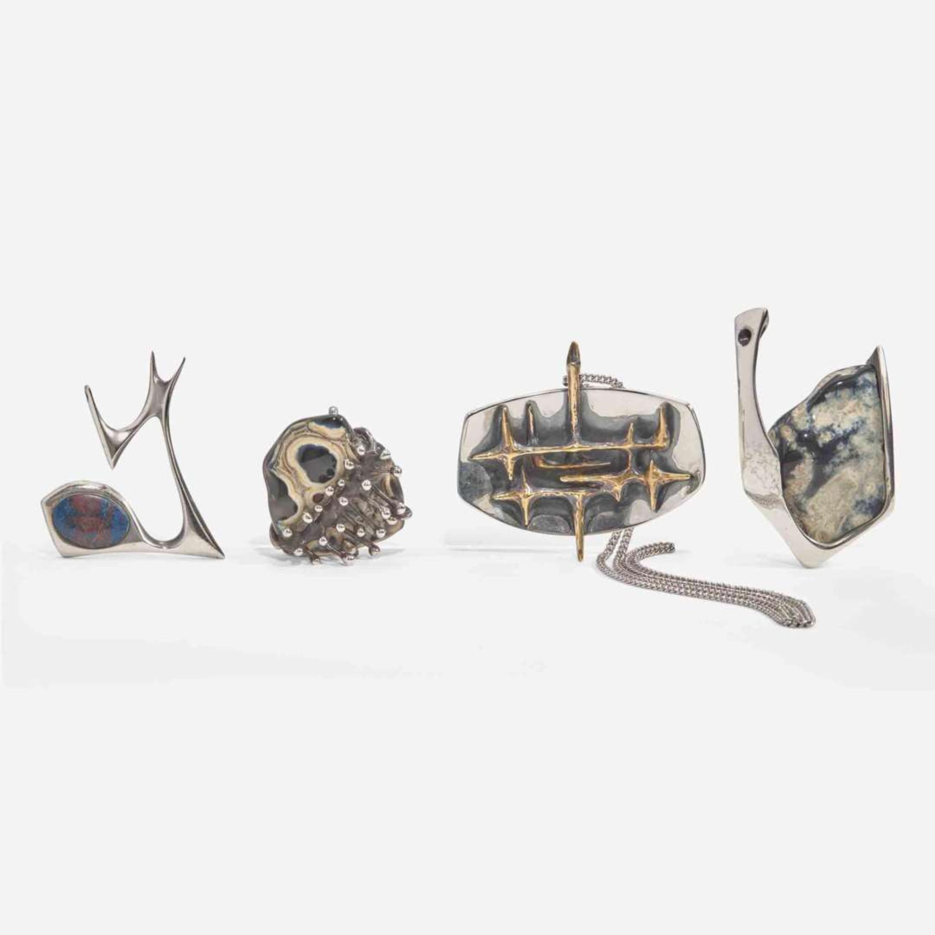 Donald Wright (American, 1930-2012) Group of Four Pendants, USA, circa 1960s