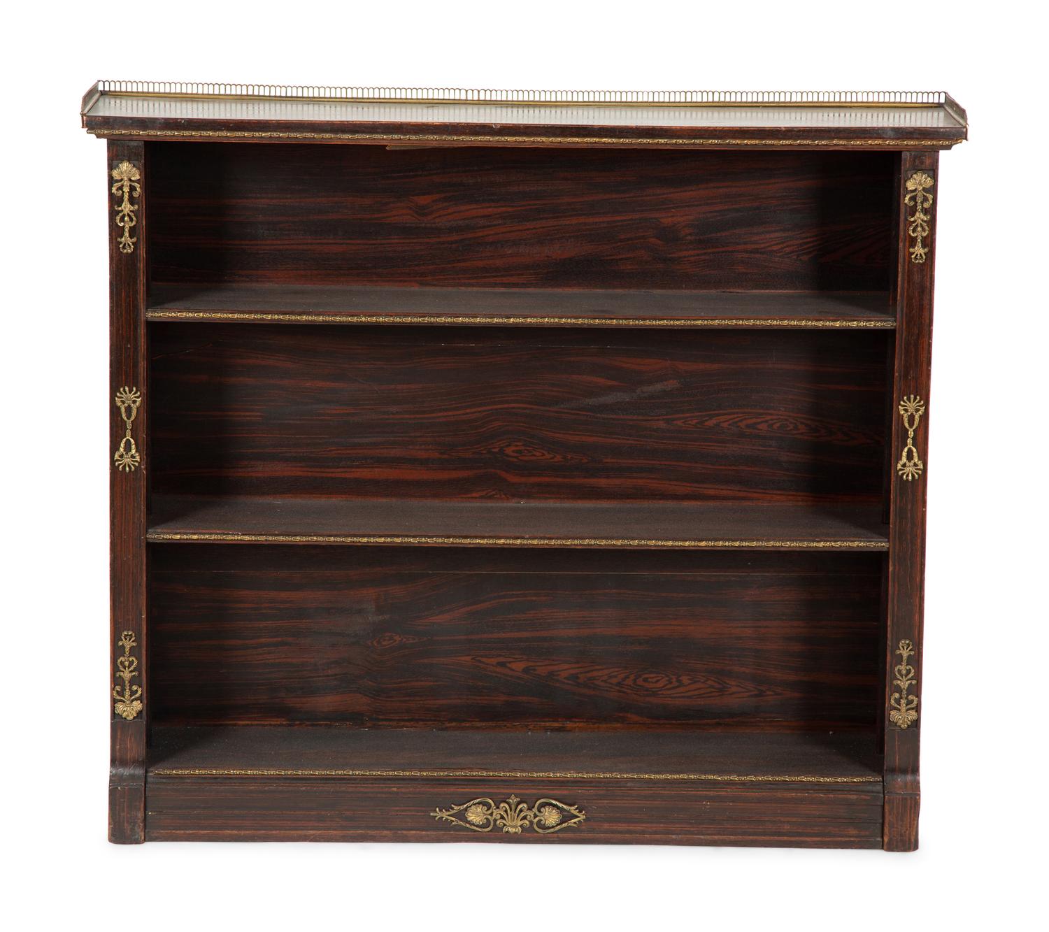 A French Empire Style Gilt Metal Mounted Rosewood Bibliotheque