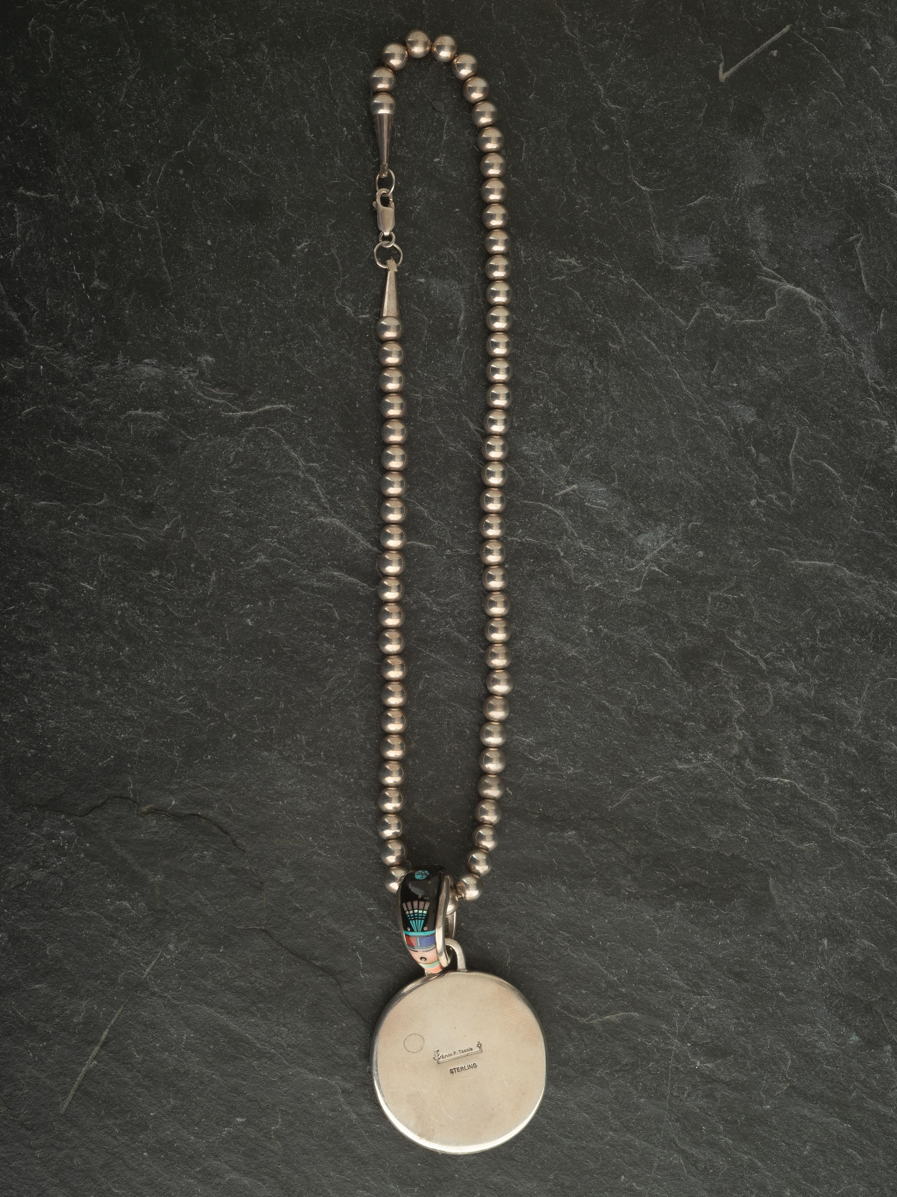 Sterling Silver and Micro Mosaic Inlay Necklace and Earring Set