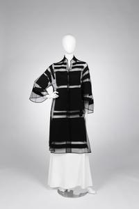 Ralph Rucci Silk Net Jacket with Wool Crepe Patches