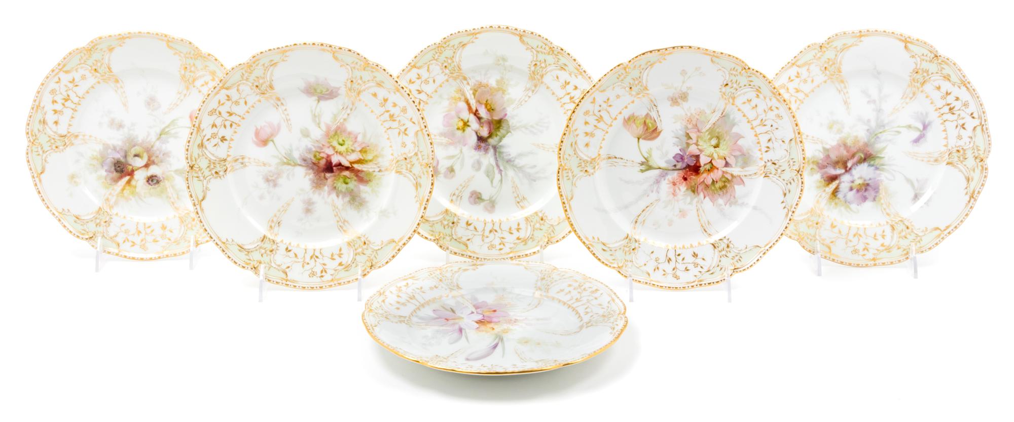 A Set of Six Berlin (K.P.M.) Porcelain Plates Diameter 9 1/8 inches. — 19TH/20TH CENTURY