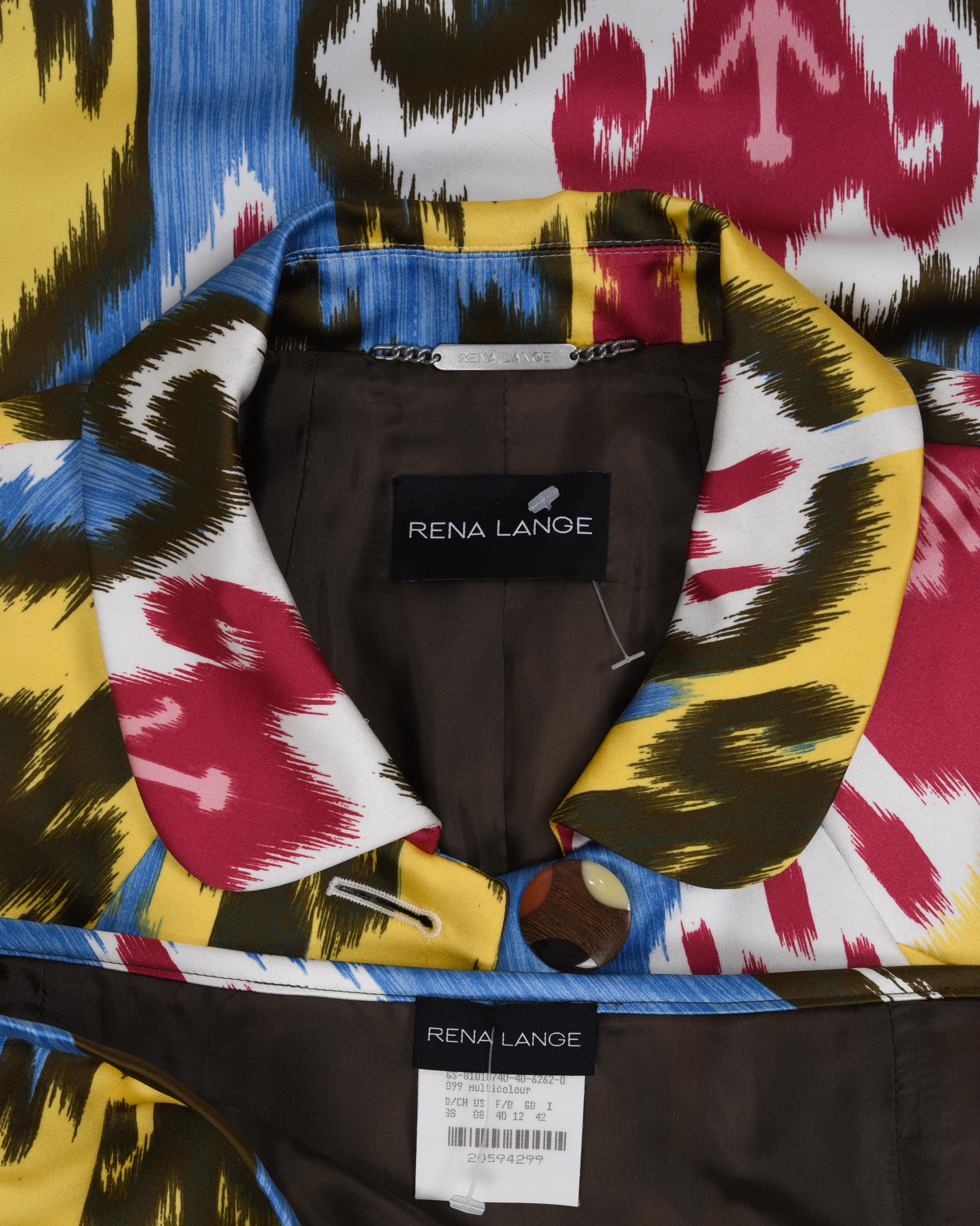Rena Lange Printed Skirt Ensemble with Matching Scarf, 2000s