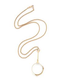ANTIQUE, YELLOW GOLD LORGNETTE AND CHAIN
