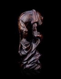 A Japanese Carved Wood Okimono