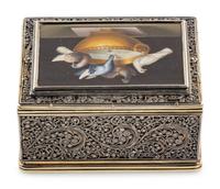A Scottish Silver and Italian Micromosaic-Inset Snuff Box