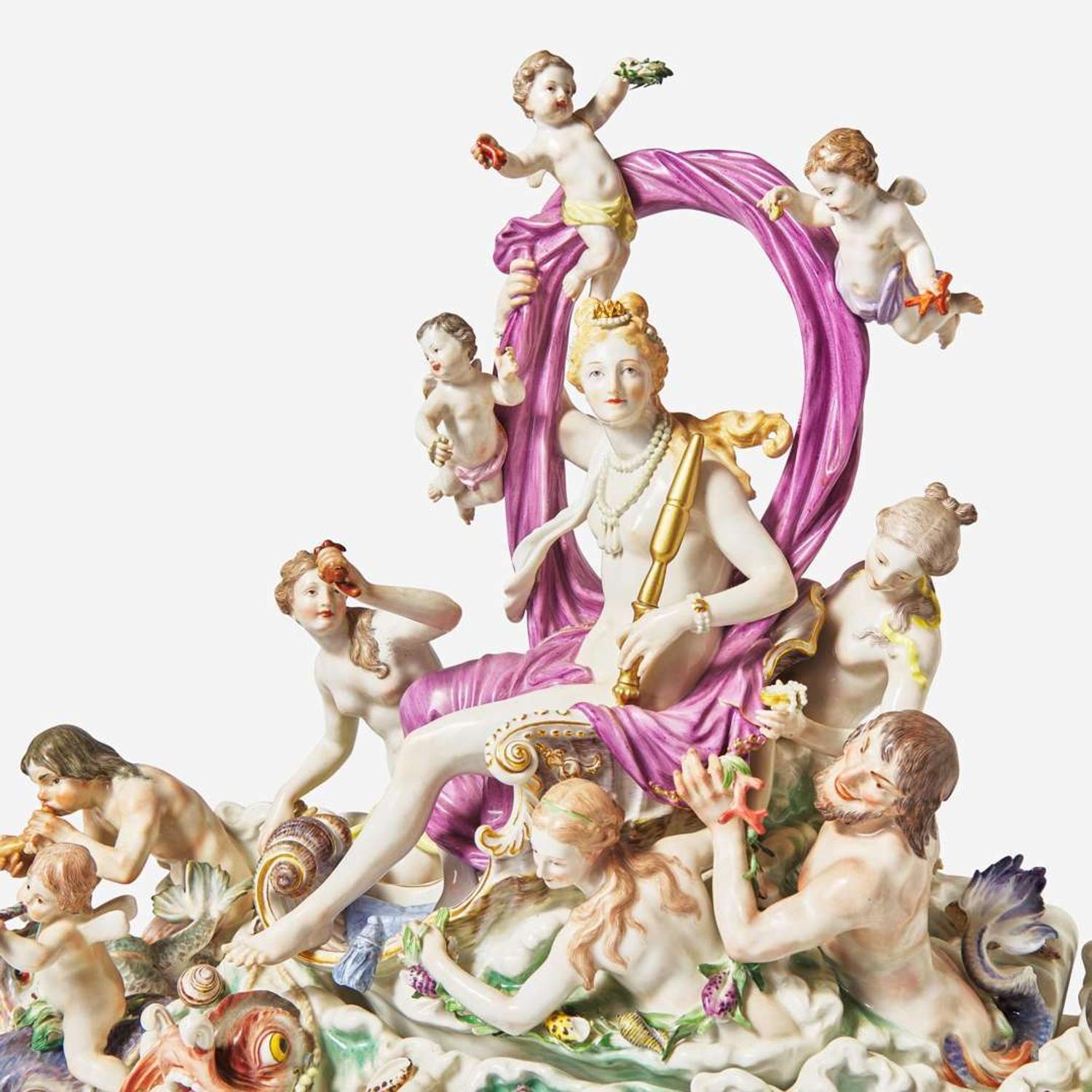 A large Meissen porcelain figural group The Triumph of Amphitrite, post 1815