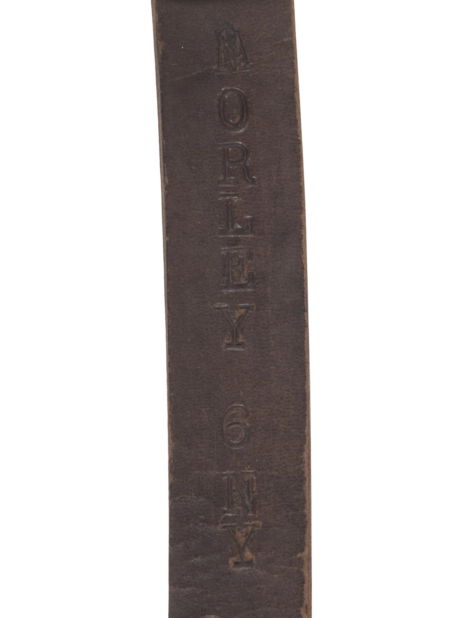 [CIVIL WAR]. Leather sword knot identified to John O. Morley, Company C, 6th New York Cavalry, DOW at Middletown Heights following Antietam.