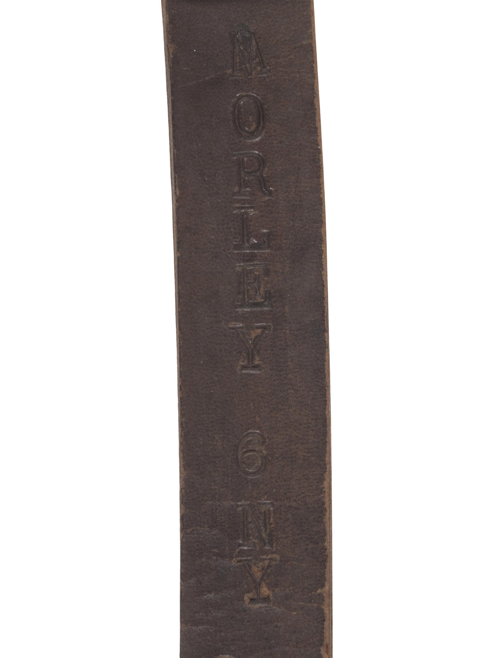 [CIVIL WAR]. Leather sword knot identified to John O. Morley, Company C, 6th New York Cavalry, DOW at Middletown Heights following Antietam.