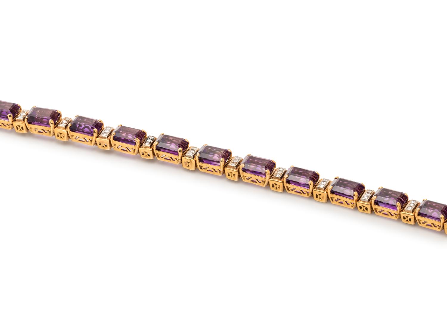 AMETHYST AND DIAMOND BRACELET
