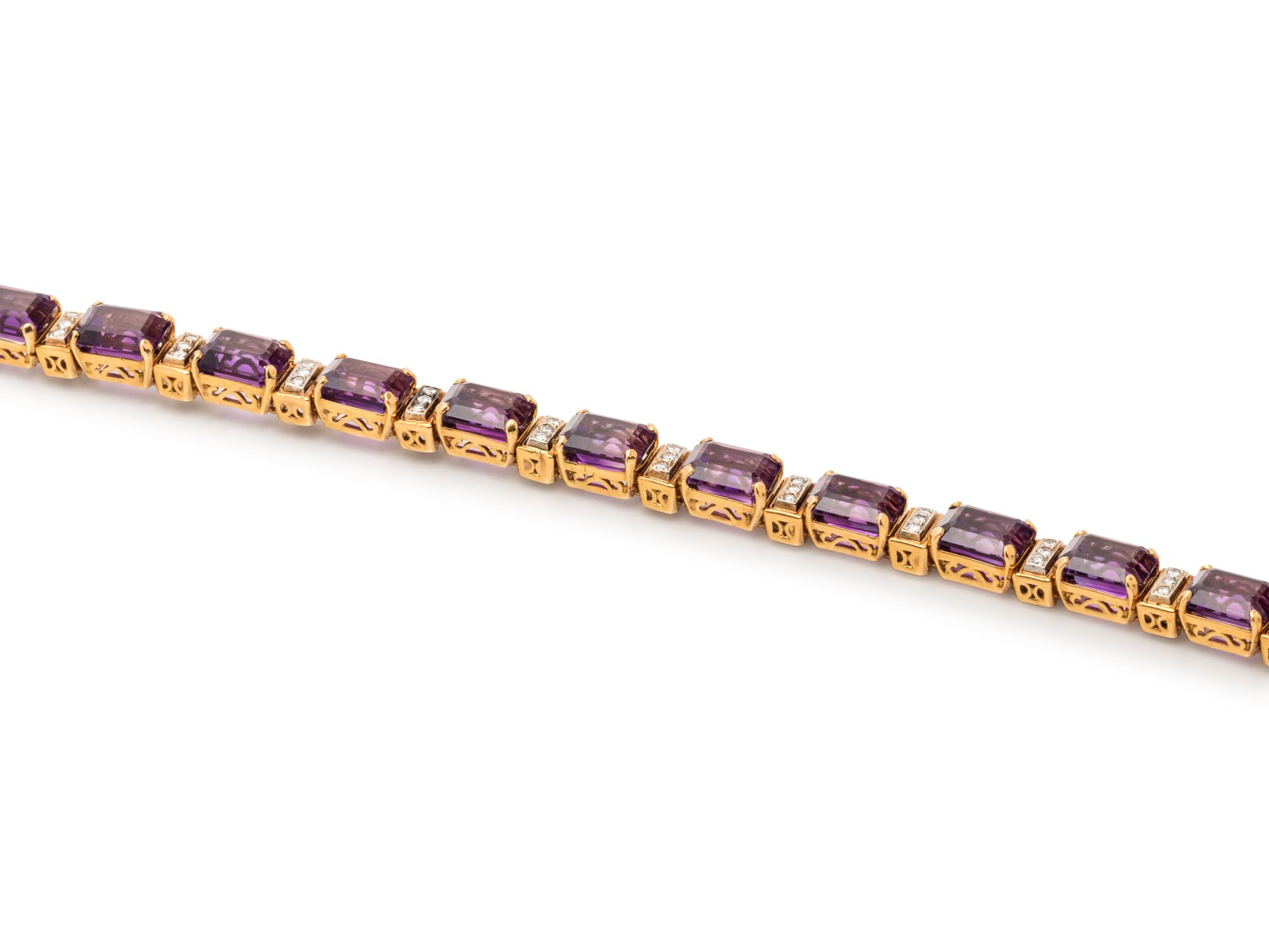 AMETHYST AND DIAMOND BRACELET