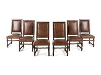 A Set of Six Spanish Baroque Style Side Chairs