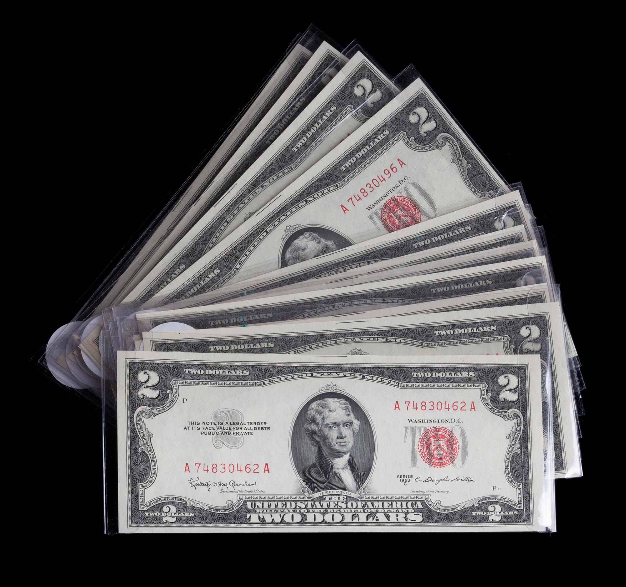 A Group of Fifteen 1953C $2 Legal Tender Notes