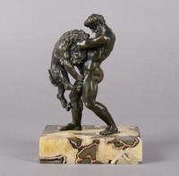 A Continental Bronze Figural Group, Height overall 6 3/4 inches.