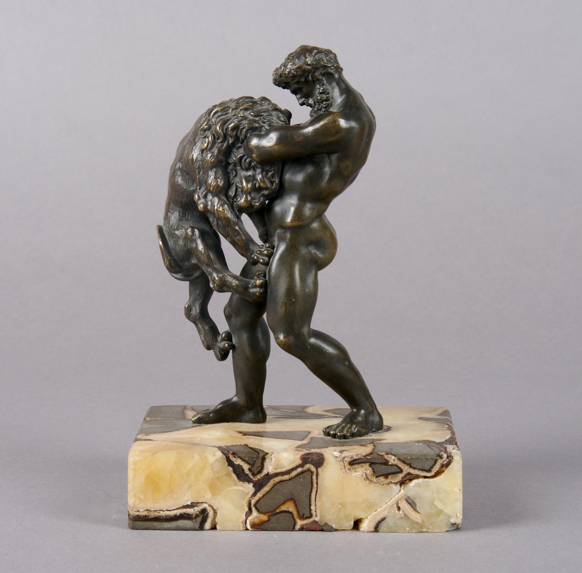 A Continental Bronze Figural Group, Height overall 6 3/4 inches.