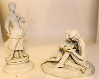 Two Bisque Porcelain Figures Height of tallest 14 1/4 inches. — SECOND HALF 20TH CENTURY