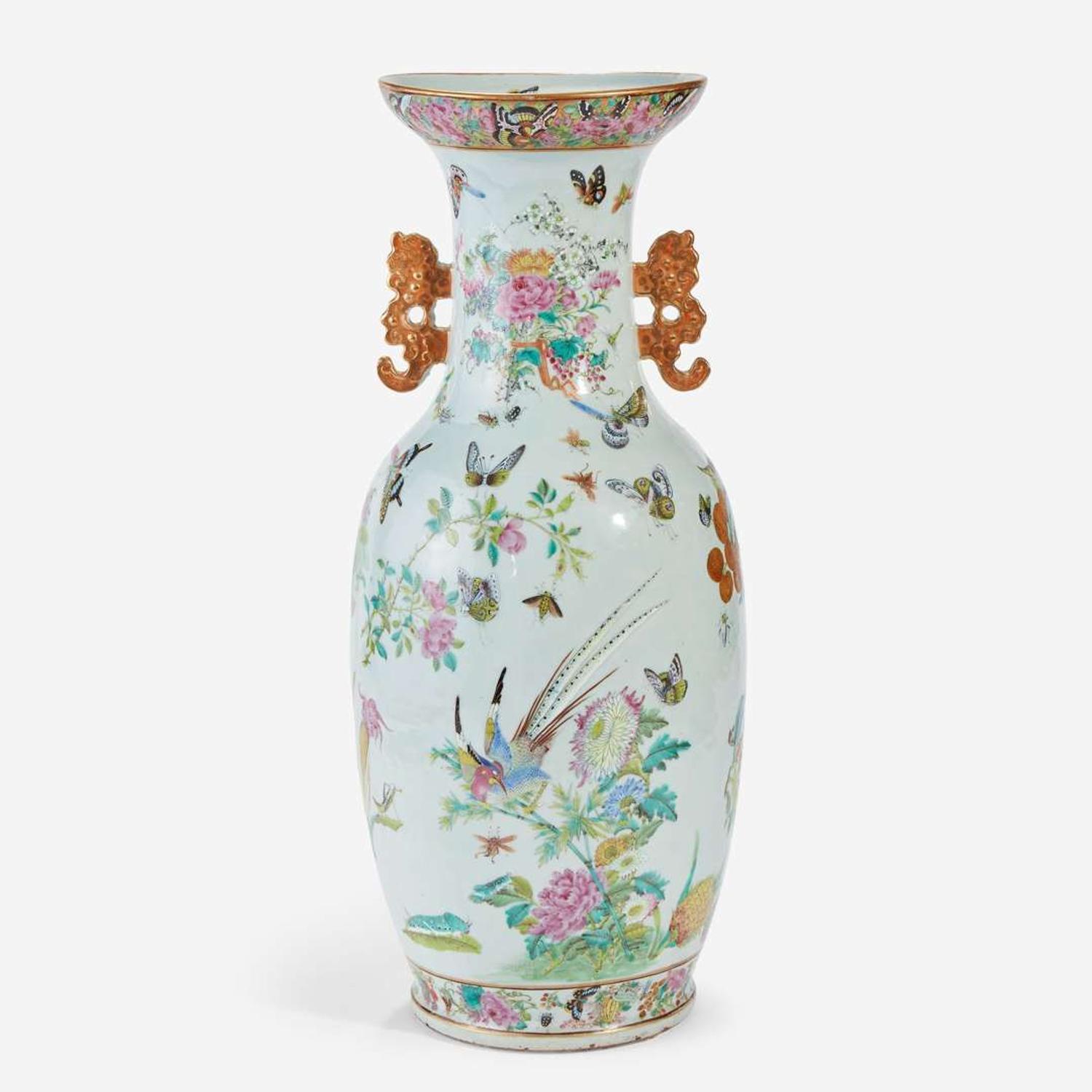 A Chinese Export Porcelain Famille Rose Vase mid 19th century