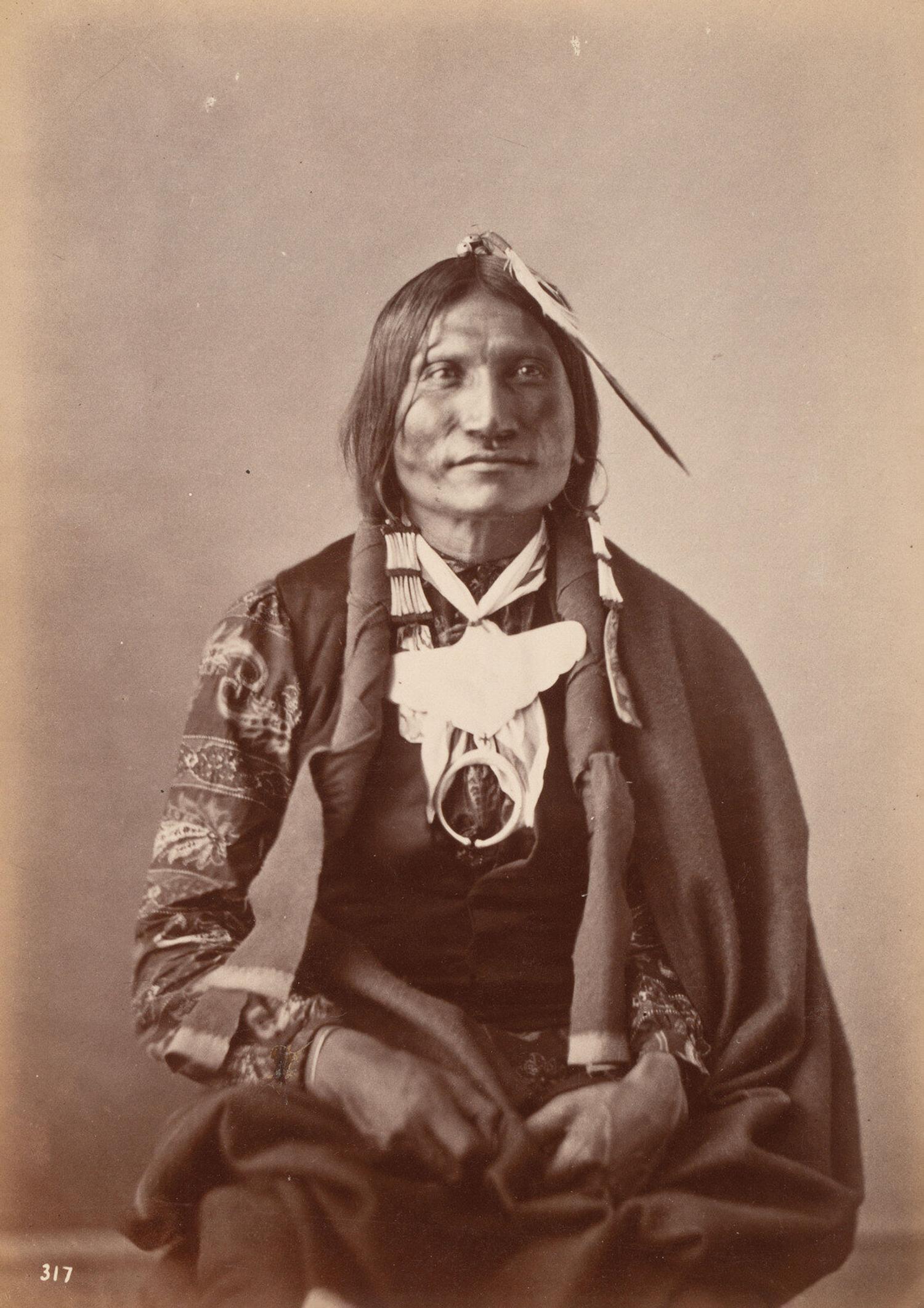 [Gardner, Alexander (1821-1882), photographer]. Albumen photograph of Good Buffalo, Oglala Lakota. [Washington, D.C., 1872].