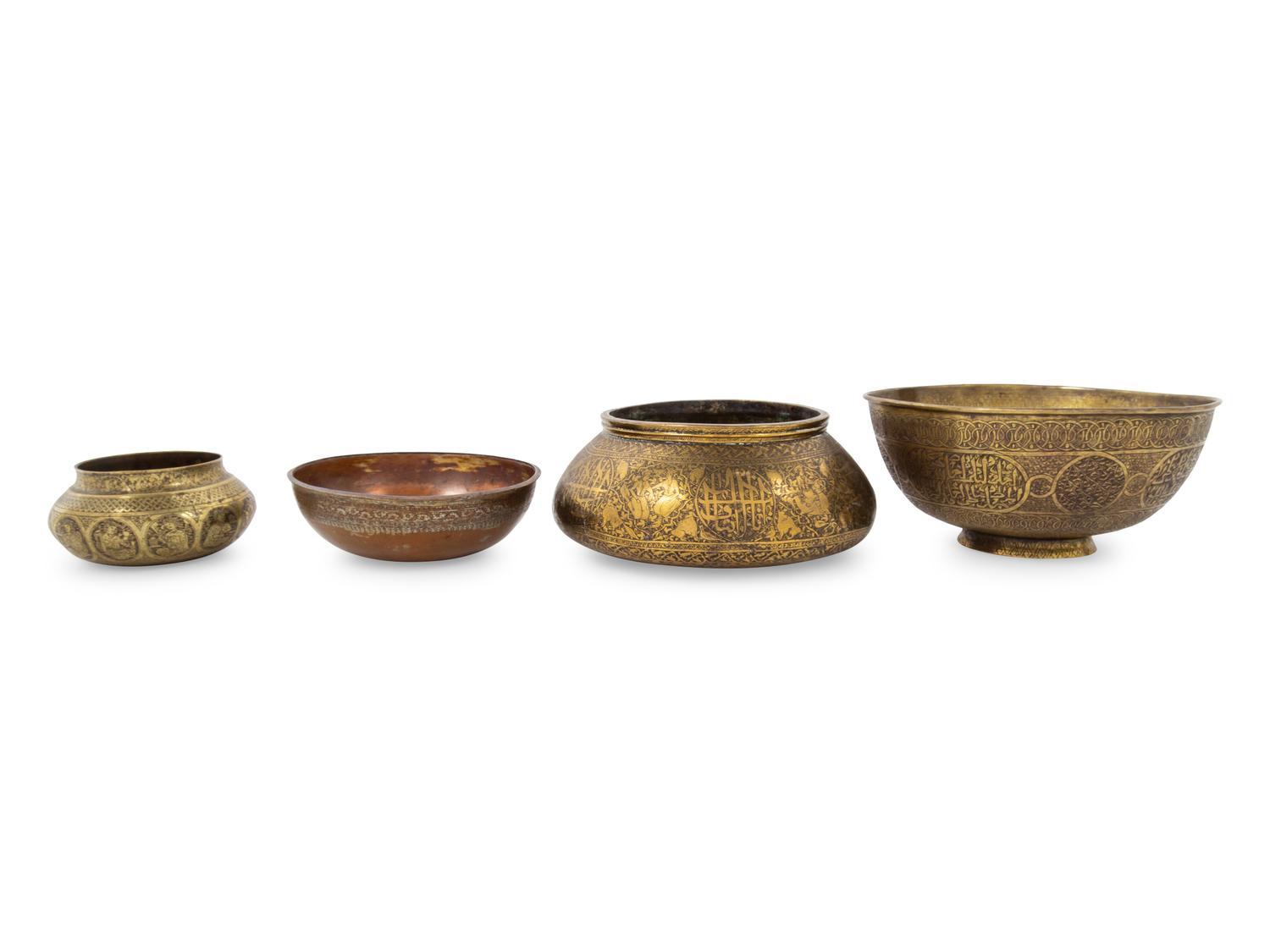 Four Qajar Bowls