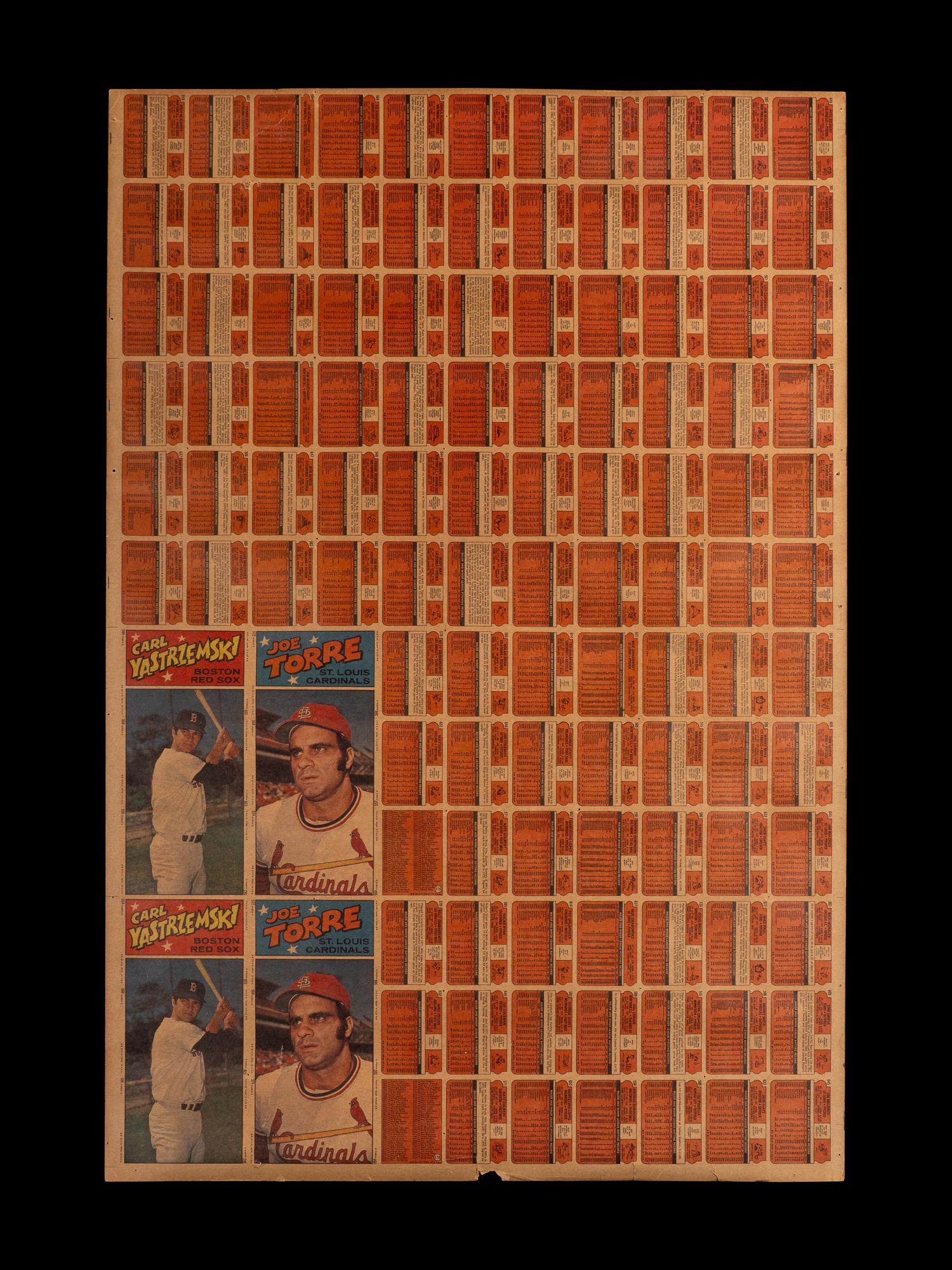 An Uncut Sheet of 1972 Topps Baseball Cards Featuring Nolan Ryan